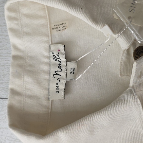 Simply Noelle Ivory Denim Lace Jacket S/M - Picture 6 of 10